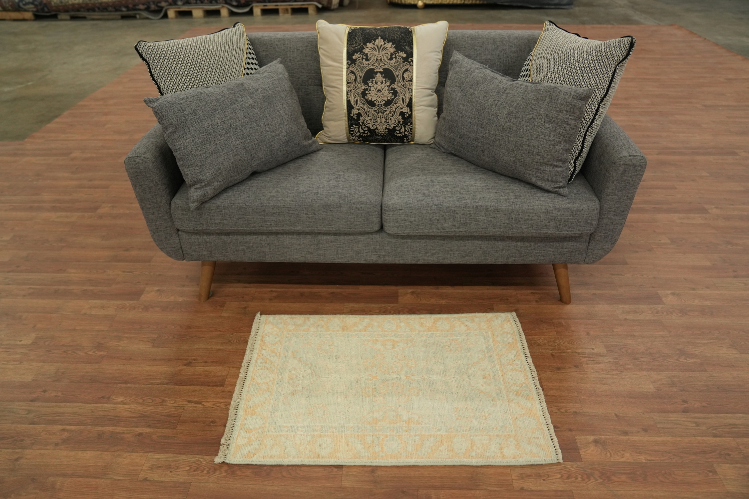 Turkish Muted Oushak Vegetable Dye Accent Rug 2x3