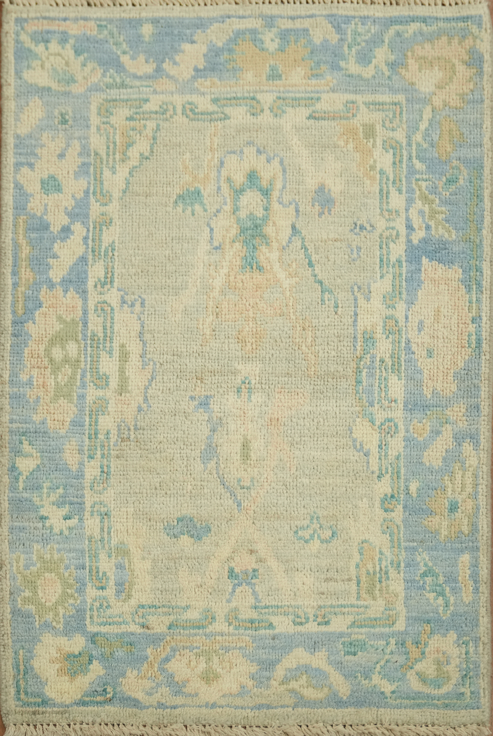 Vegetable Dye Oushak Accent Turkish Rug 2x3