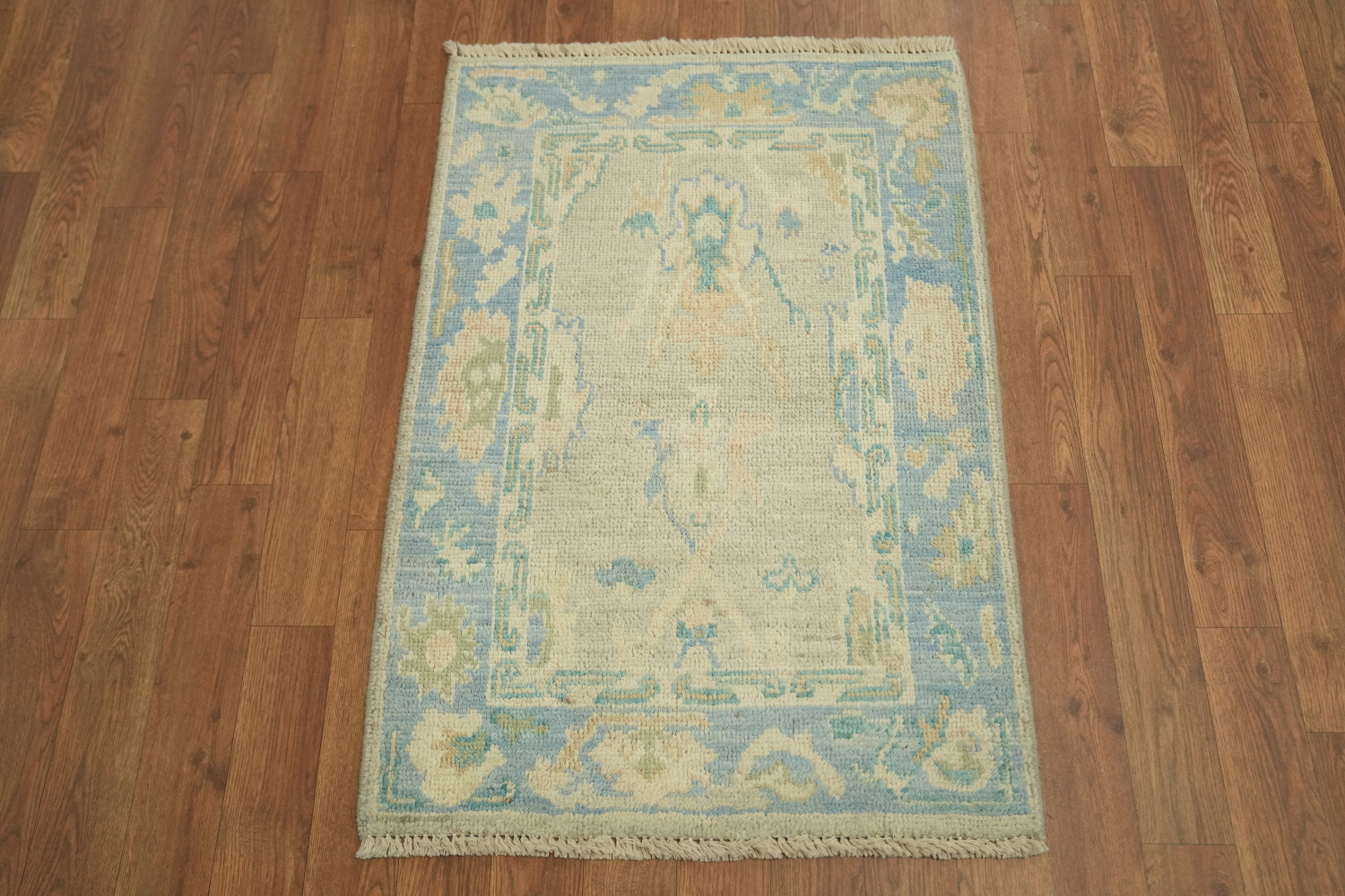 Vegetable Dye Oushak Accent Turkish Rug 2x3