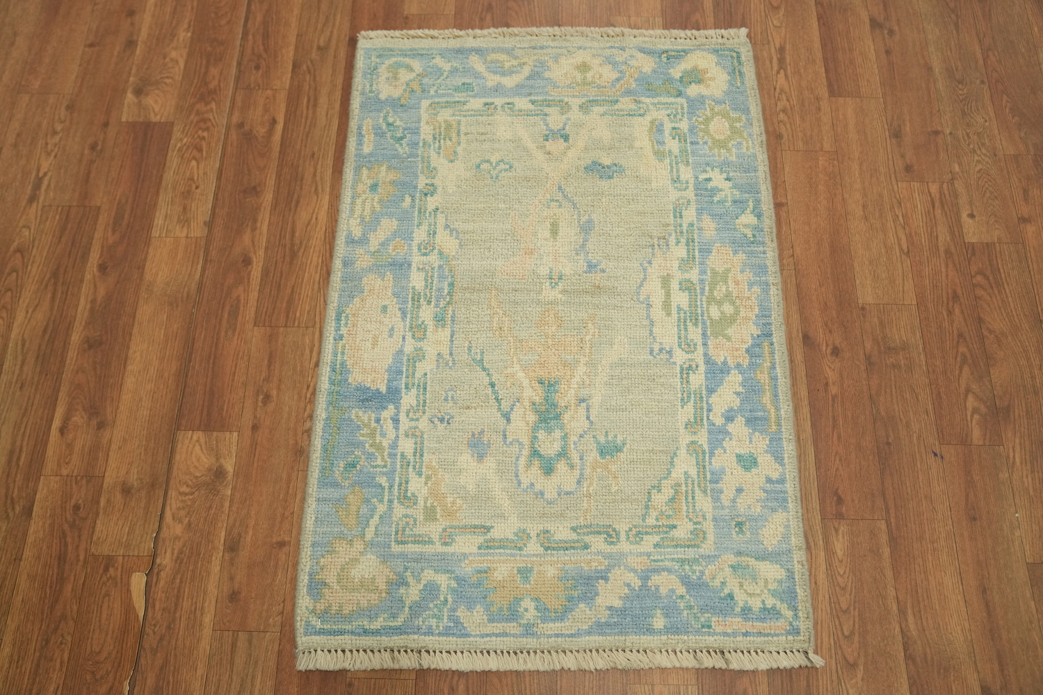 Vegetable Dye Oushak Accent Turkish Rug 2x3