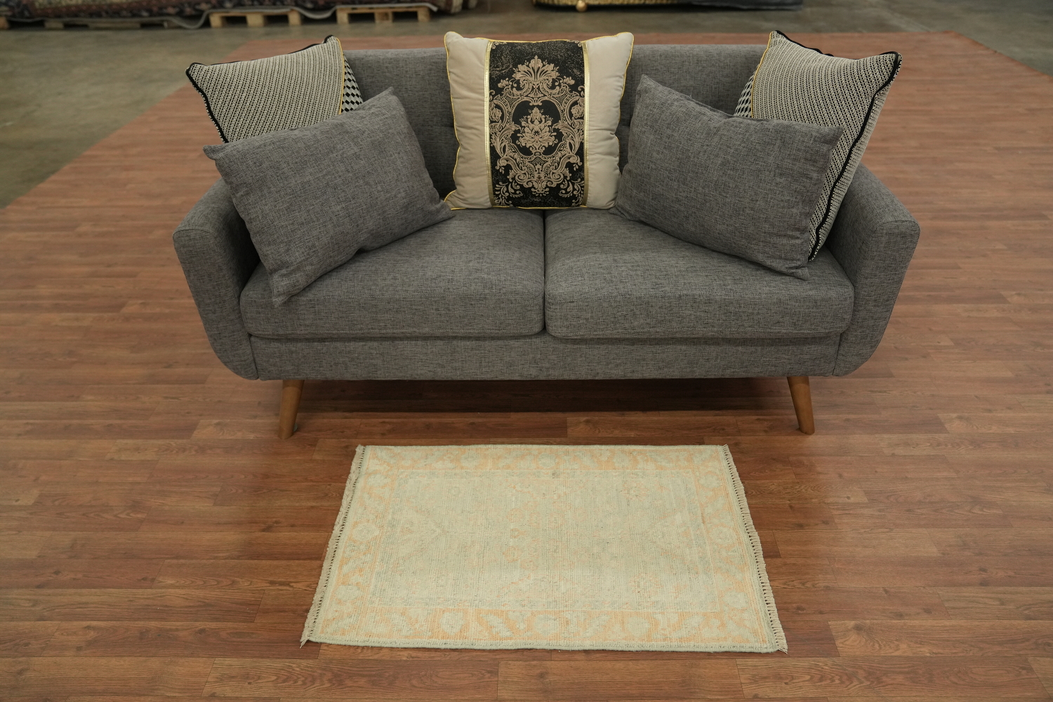Turkish Oushak Vegetable Dye Accent Rug 2x3