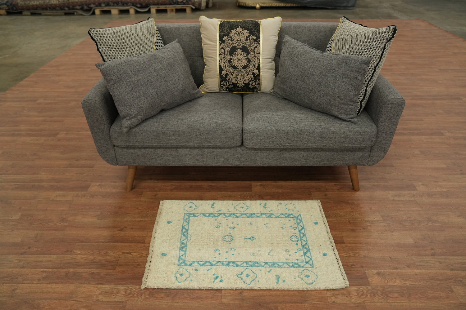 Vegetable Dye Oushak Turkish Wool Rug 2x3