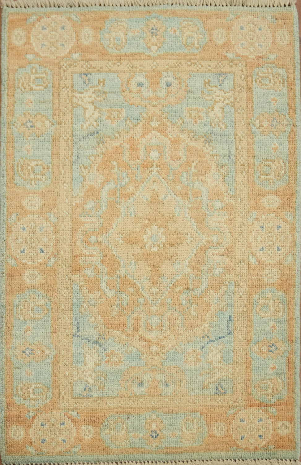 Vegetable Dye Oushak Accent Turkish Rug 2x3