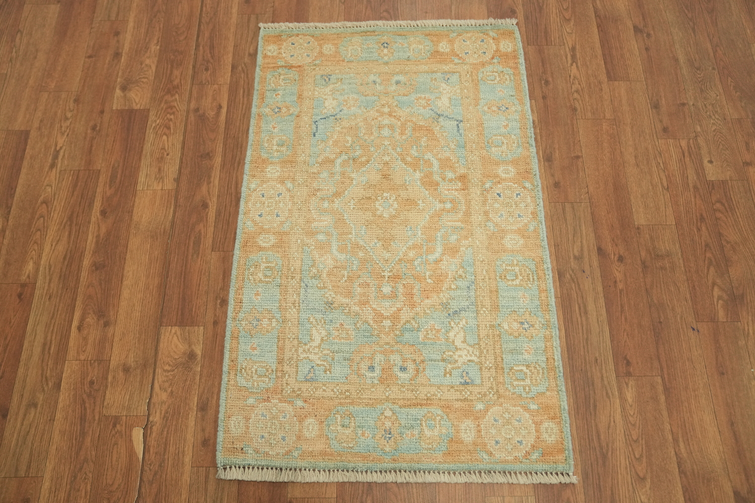 Vegetable Dye Oushak Accent Turkish Rug 2x3