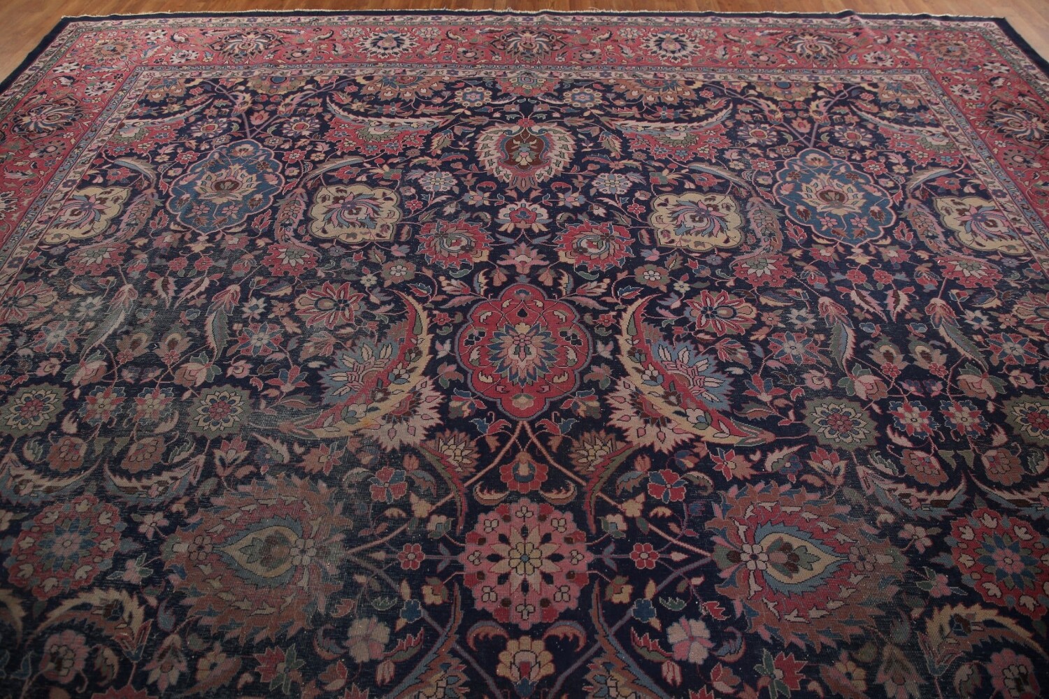 Pre-1900 Antique Vegetable Dye Tabriz Persian Rug 10x15