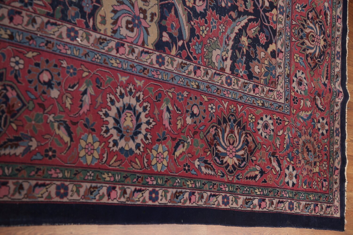 Pre-1900 Antique Vegetable Dye Tabriz Persian Rug 10x15