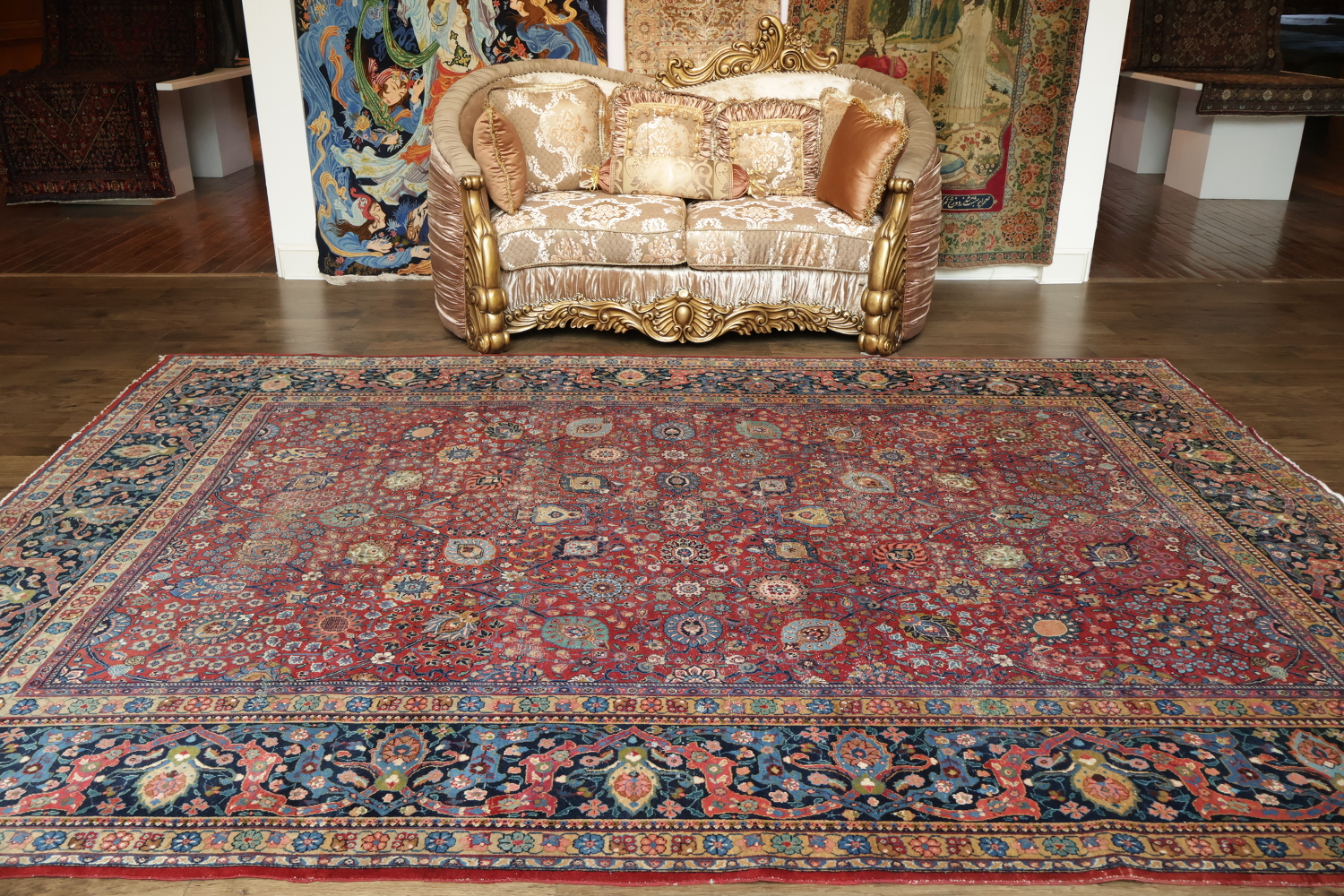 Antique Tabriz Vegetable Dye Persian Area Rug 9x12