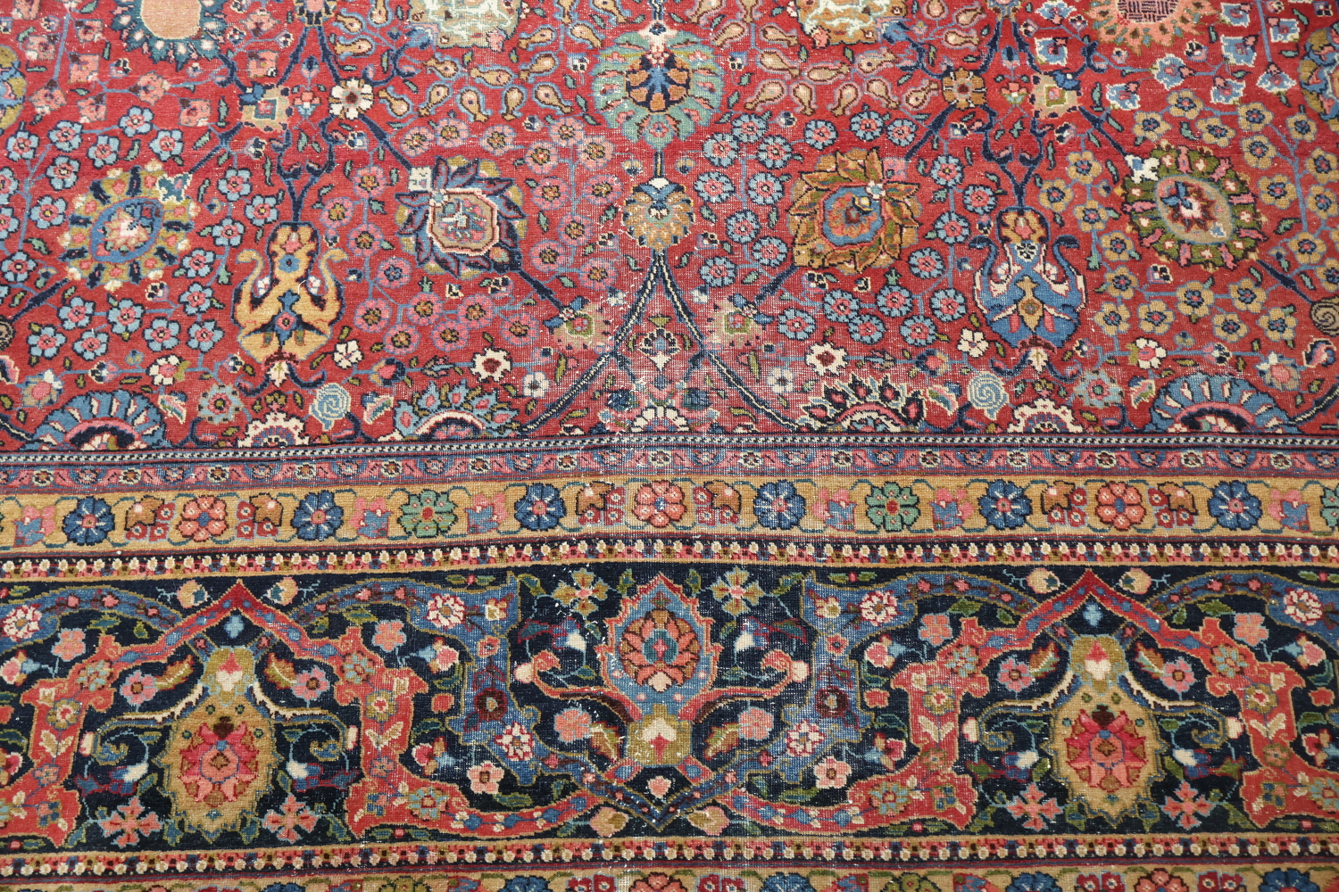 Antique Tabriz Vegetable Dye Persian Area Rug 9x12