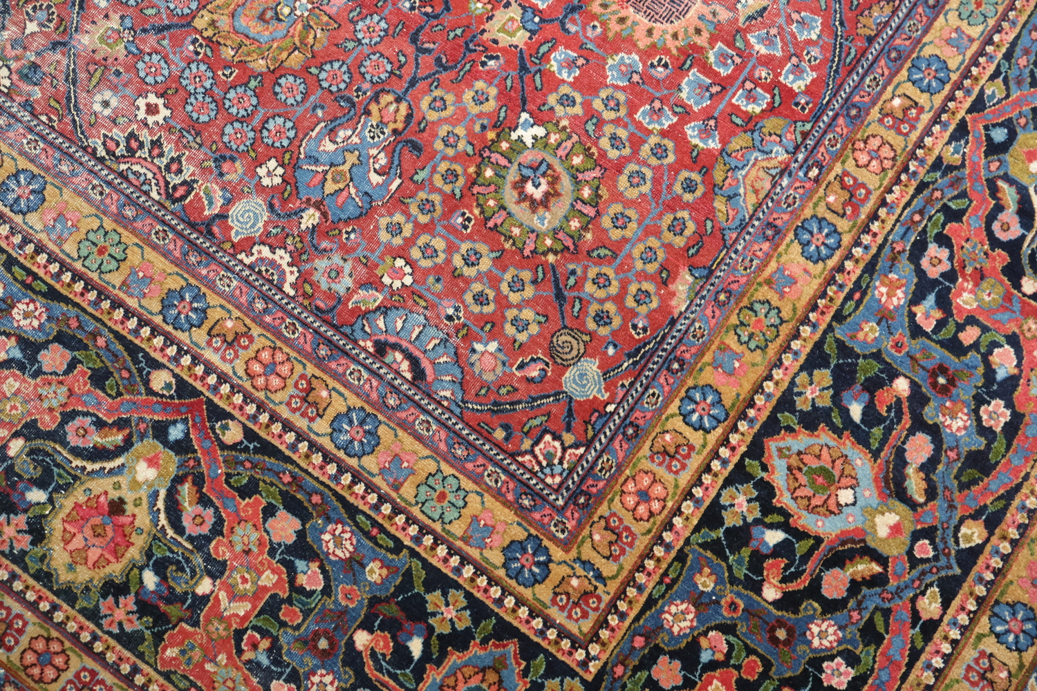 Antique Tabriz Vegetable Dye Persian Area Rug 9x12