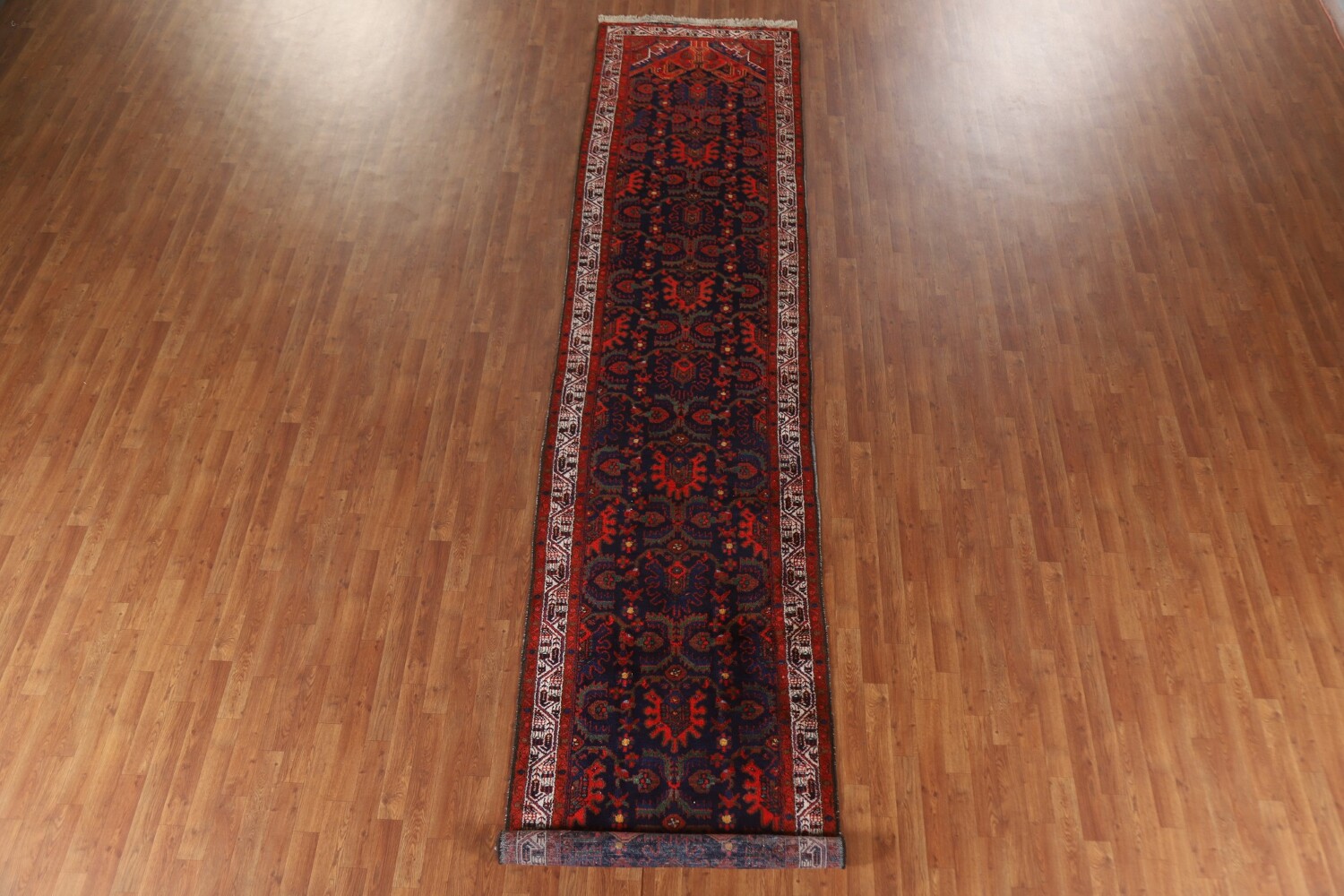 Antique Vegetable Dye Bakhtiari Persian Runner Rug 3x16