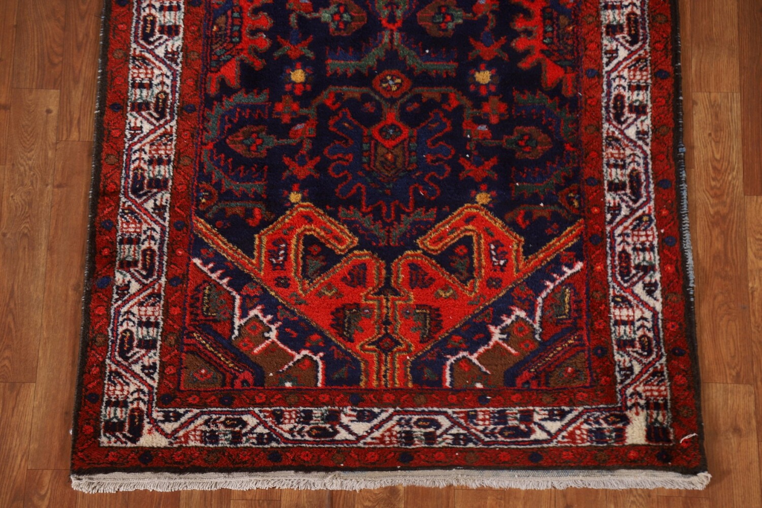 Antique Vegetable Dye Bakhtiari Persian Runner Rug 3x16
