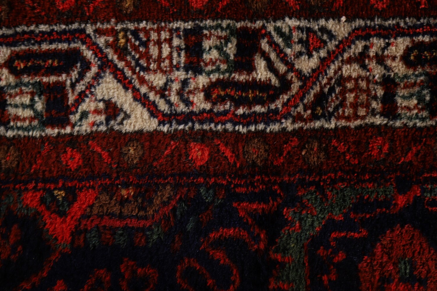 Antique Vegetable Dye Bakhtiari Persian Runner Rug 3x16