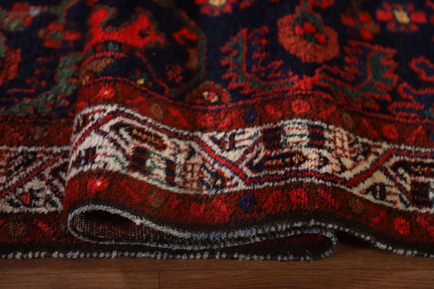 Antique Vegetable Dye Bakhtiari Persian Runner Rug 3x16