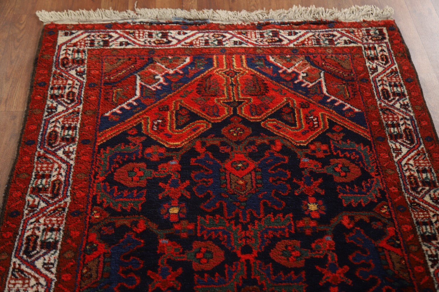 Antique Vegetable Dye Bakhtiari Persian Runner Rug 3x16