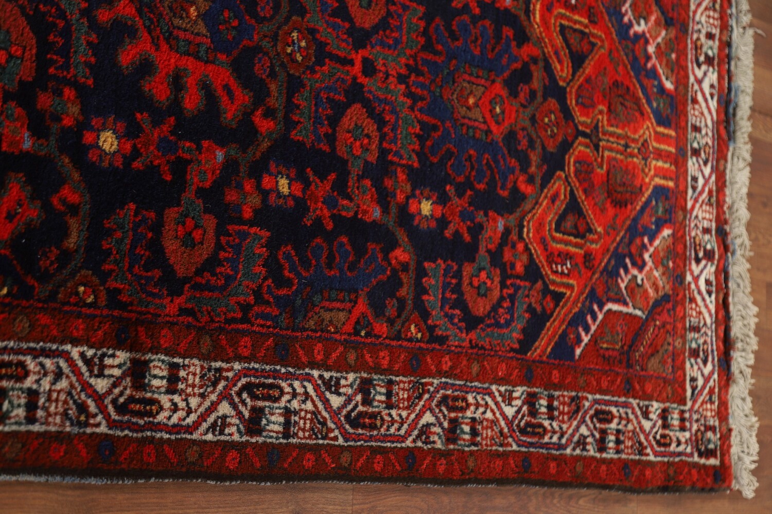 Antique Vegetable Dye Bakhtiari Persian Runner Rug 3x16