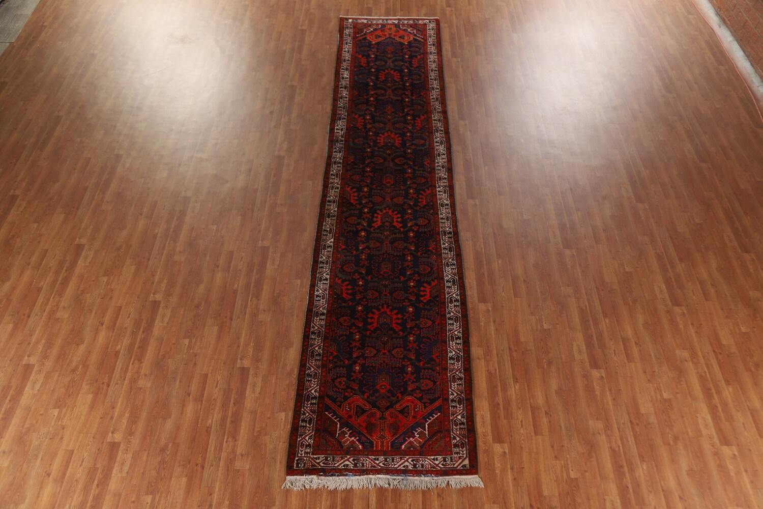 Antique Vegetable Dye Bakhtiari Persian Runner Rug 3x16