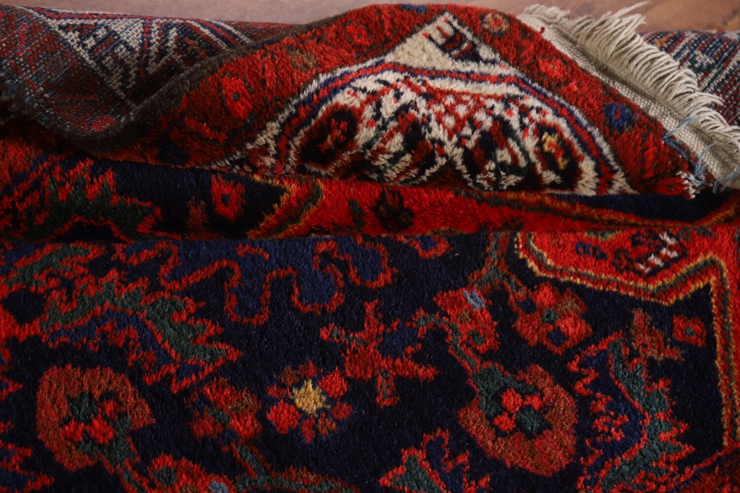 Antique Vegetable Dye Bakhtiari Persian Runner Rug 3x16