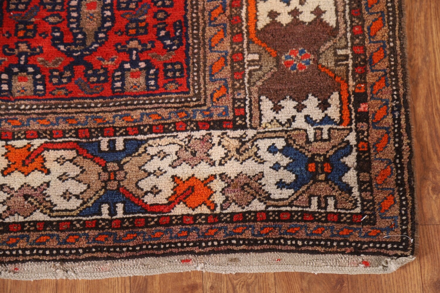Pre-1900 Vegetable Dye Malayer Persian Runner Rug 4x17