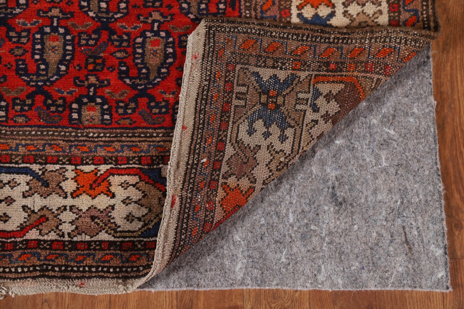 Pre-1900 Vegetable Dye Malayer Persian Runner Rug 4x17