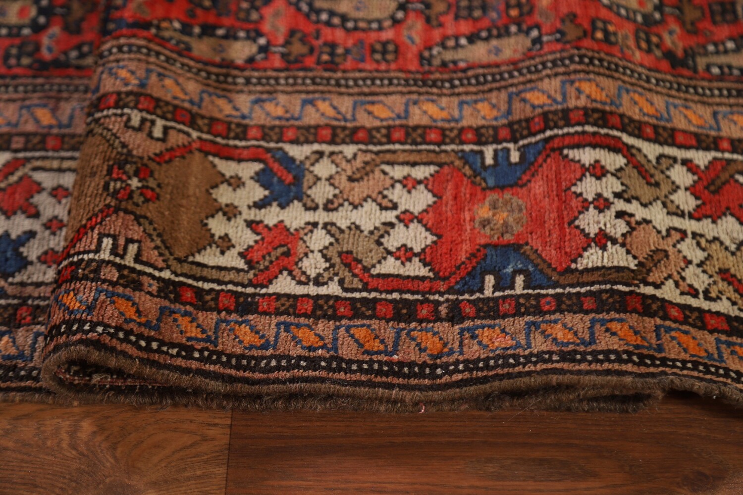 Pre-1900 Vegetable Dye Malayer Persian Runner Rug 4x17