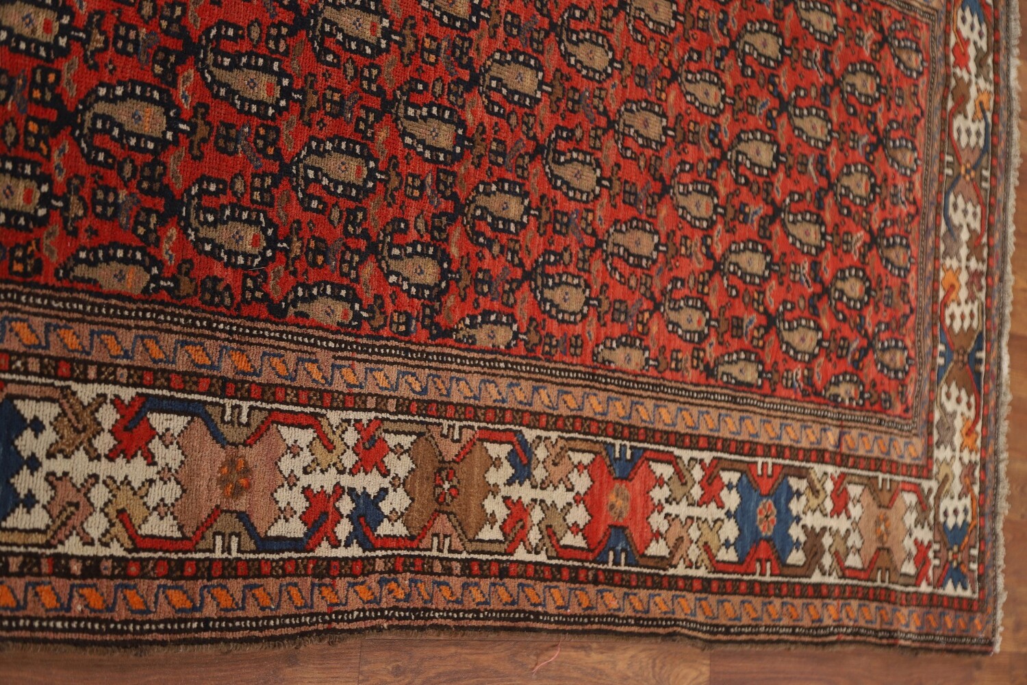 Pre-1900 Vegetable Dye Malayer Persian Runner Rug 4x17