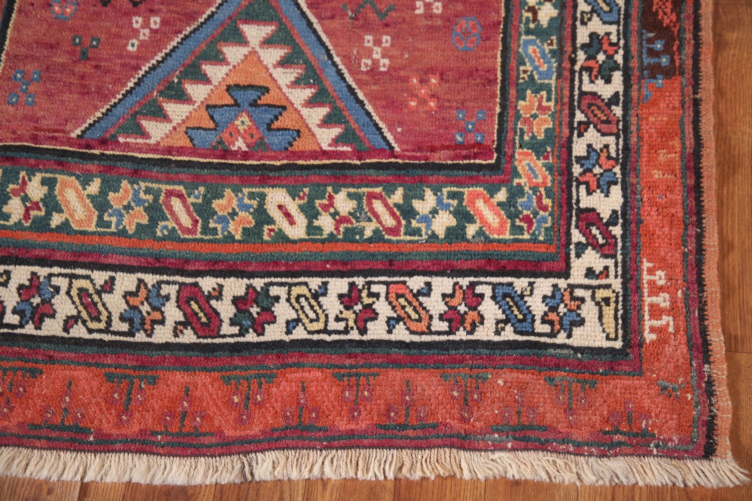 Pre-1900 Heriz Bakhshayesh Vegetable Dye Persian Rug 3x16