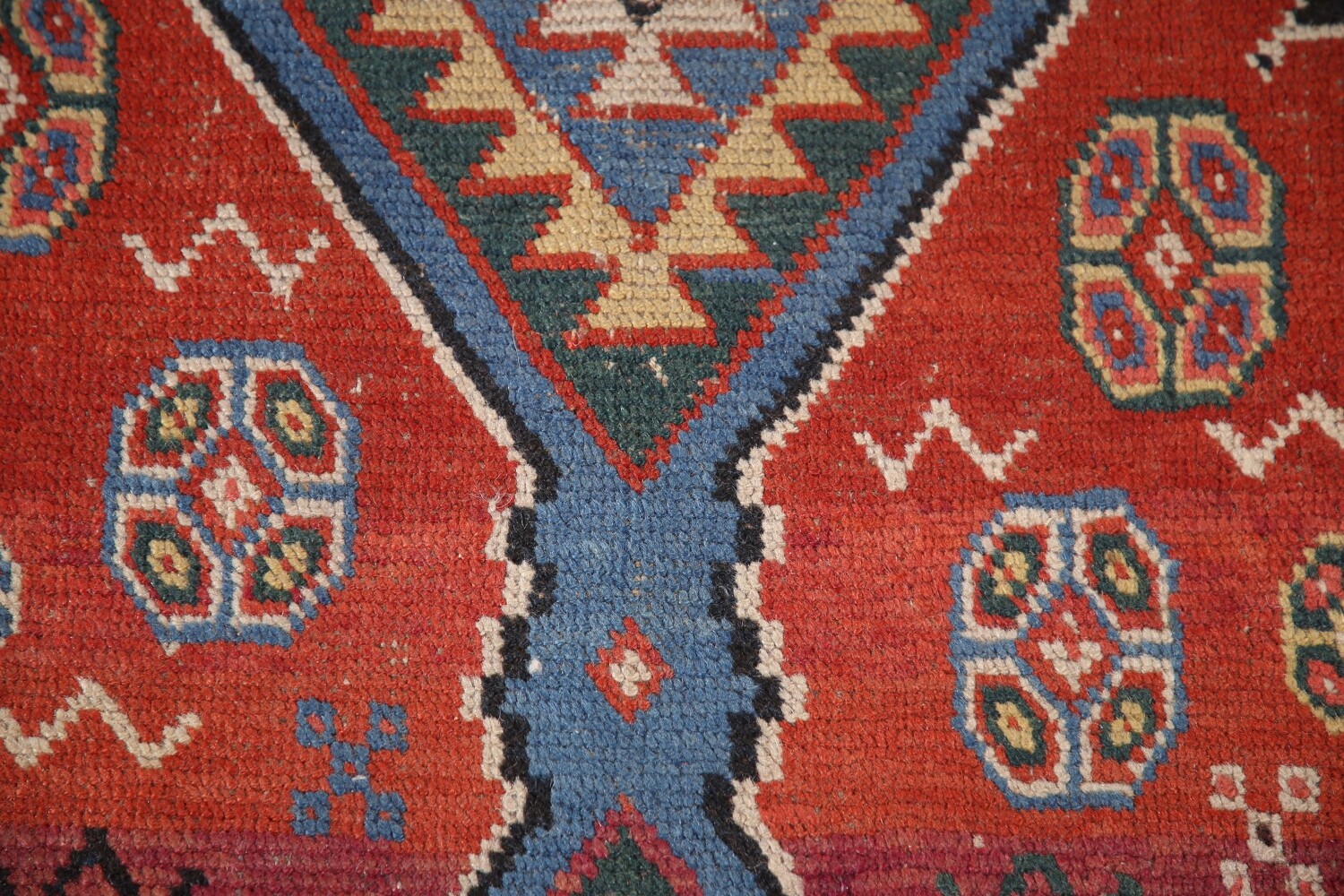 Pre-1900 Heriz Bakhshayesh Vegetable Dye Persian Rug 3x16