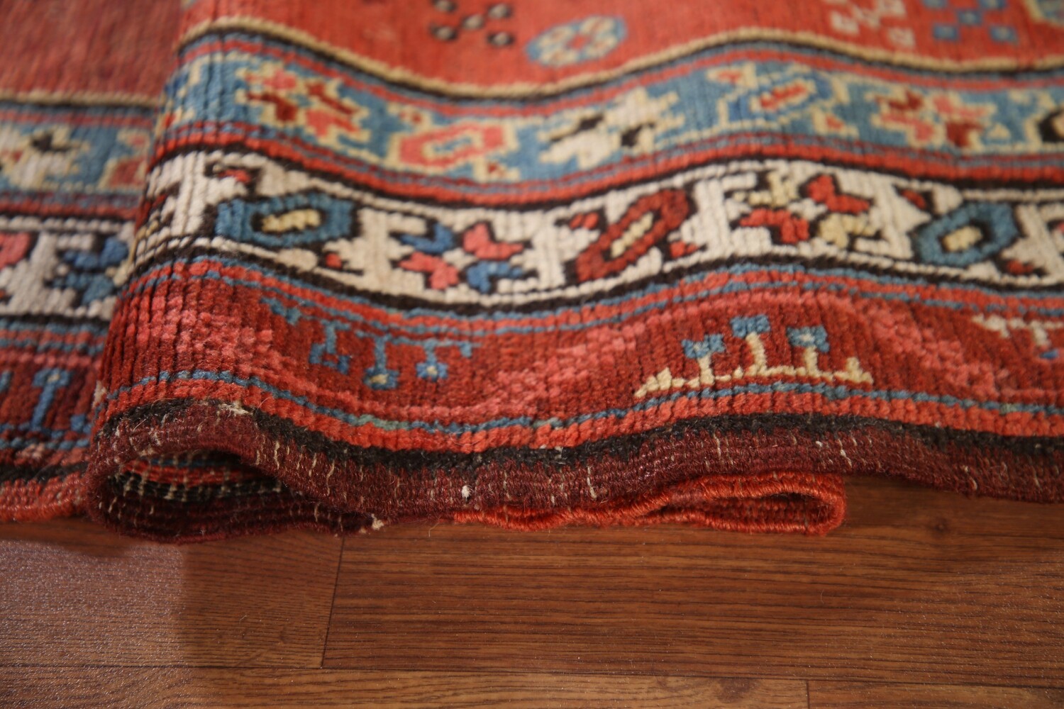 Pre-1900 Heriz Bakhshayesh Vegetable Dye Persian Rug 3x16