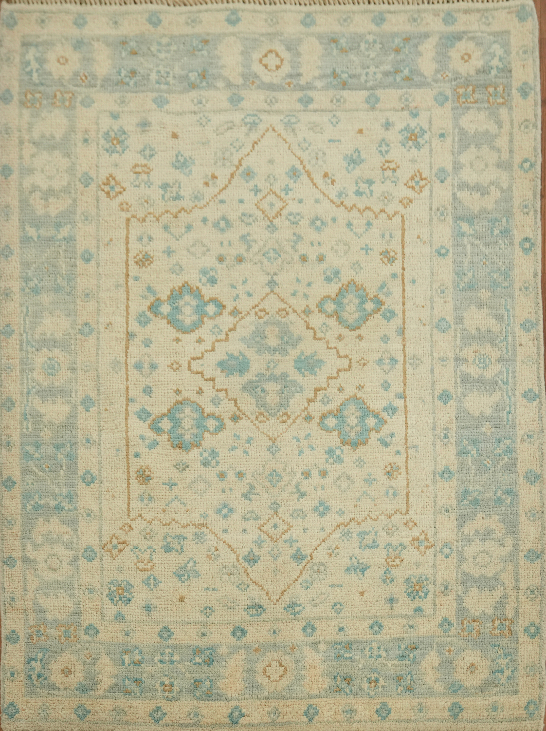 Turkish Oushak Vegetable Dye Accent Rug 3x4