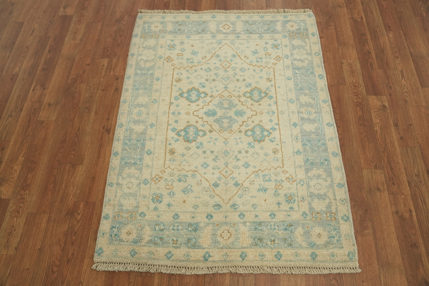 Turkish Oushak Vegetable Dye Accent Rug 3x4
