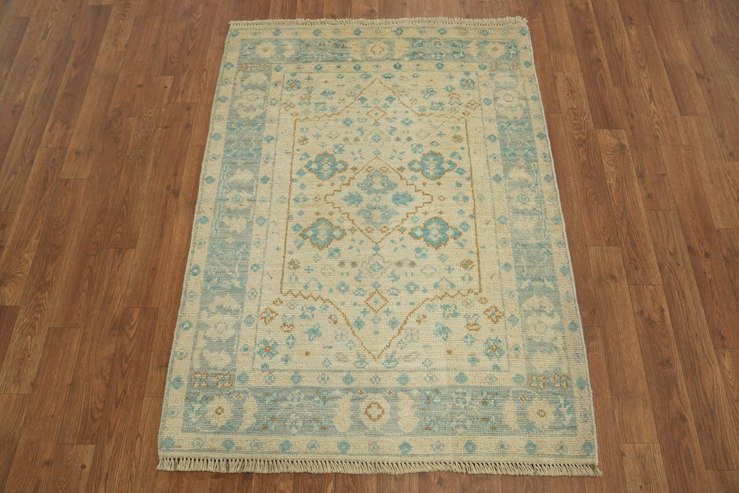 Turkish Oushak Vegetable Dye Accent Rug 3x4