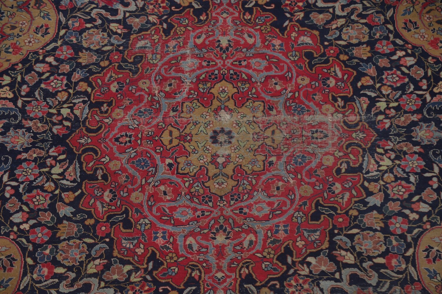Pre-1900 Vegetable Dye Tabriz Persian Living Room Rug 7x11