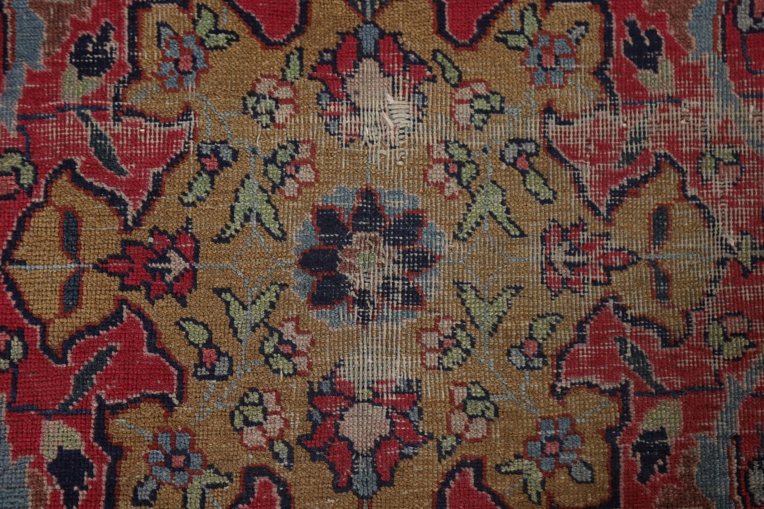 Pre-1900 Vegetable Dye Tabriz Persian Living Room Rug 7x11