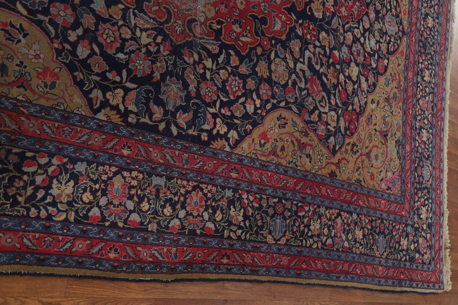 Pre-1900 Vegetable Dye Tabriz Persian Living Room Rug 7x11