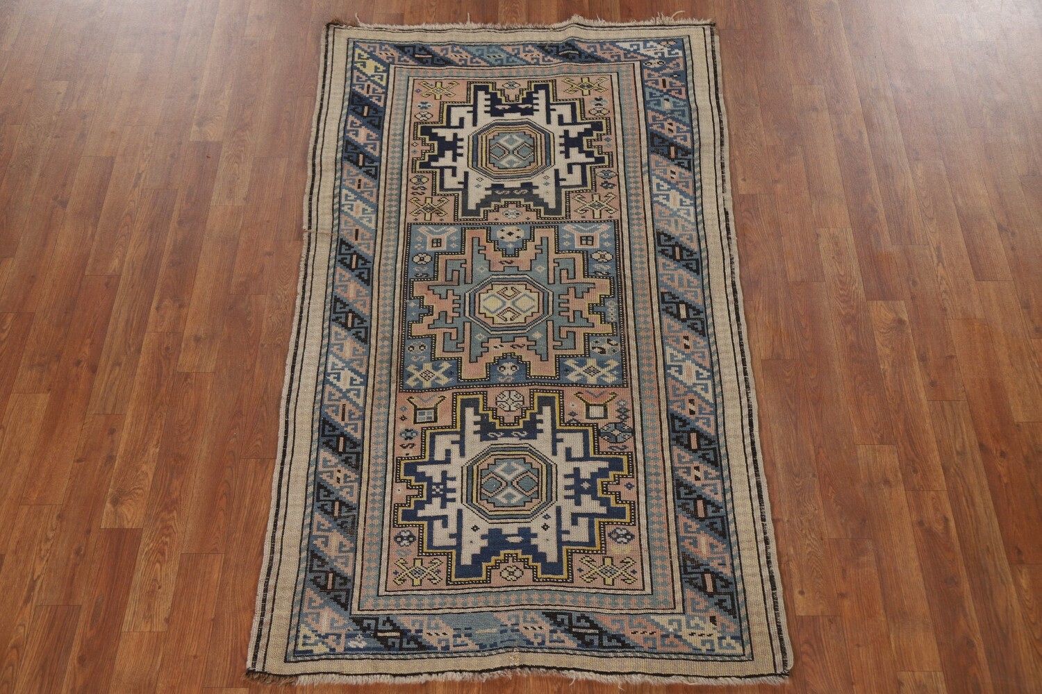 Pre-1900 Antique Vegetable Dye Shirvan Wool Accent Rug 3x5