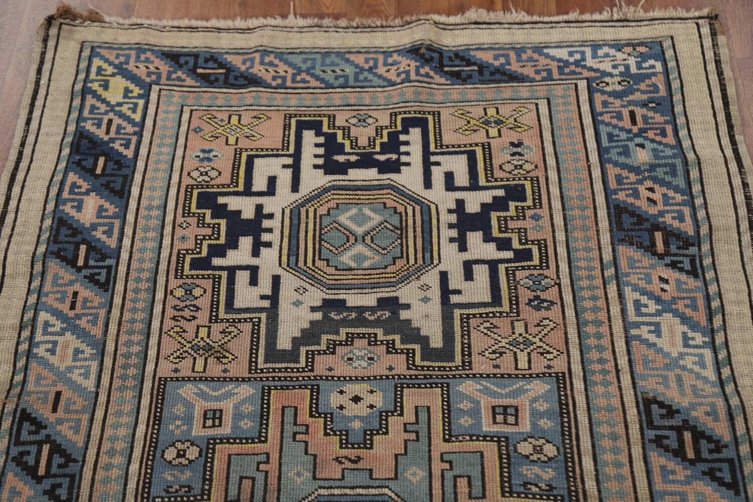 Pre-1900 Antique Vegetable Dye Shirvan Wool Accent Rug 3x5