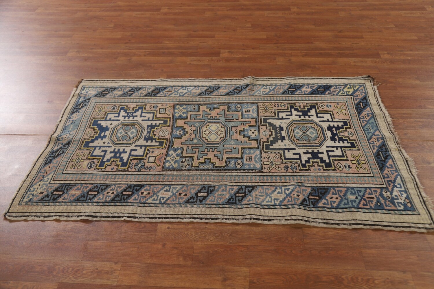 Pre-1900 Antique Vegetable Dye Shirvan Wool Accent Rug 3x5