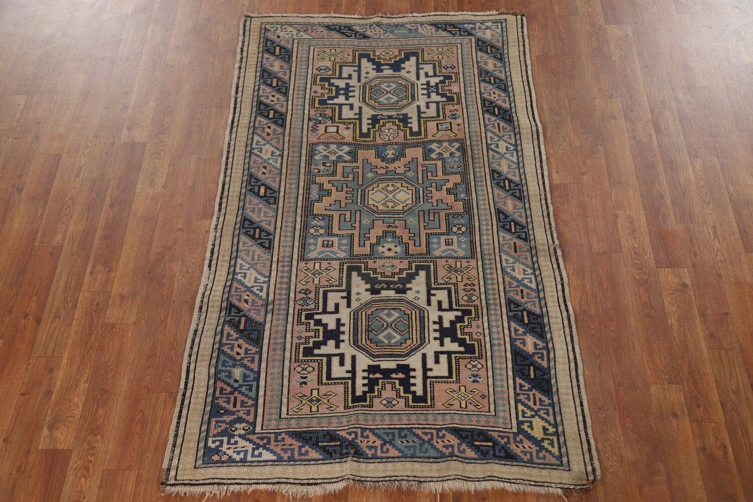 Pre-1900 Antique Vegetable Dye Shirvan Wool Accent Rug 3x5