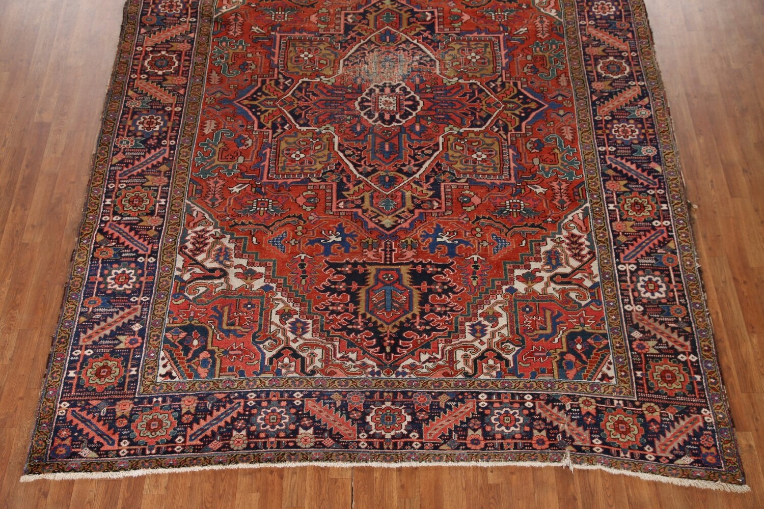 Vegetable Dye Heriz Serapi Antique Persian Rug 9x12