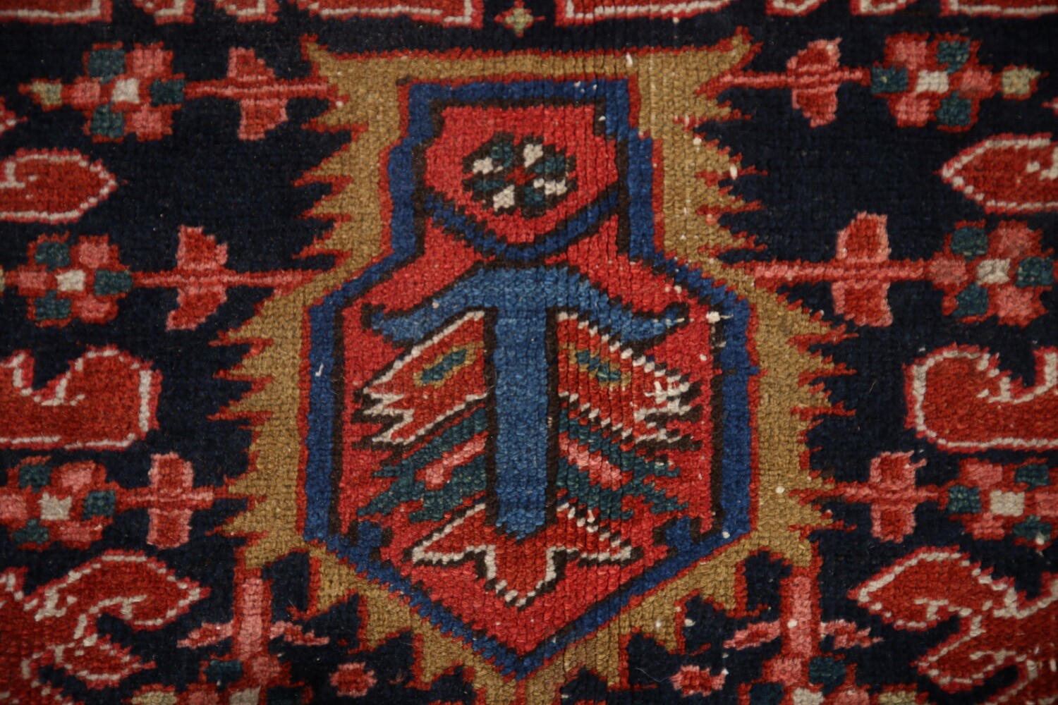 Vegetable Dye Heriz Serapi Antique Persian Rug 9x12