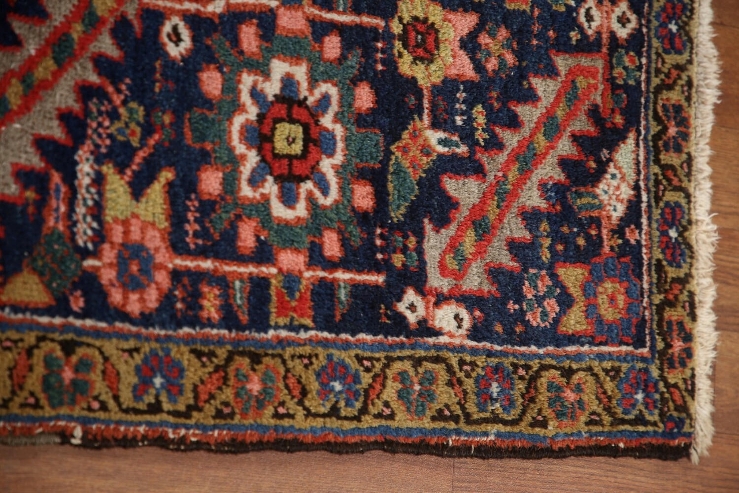 Vegetable Dye Heriz Serapi Antique Persian Rug 9x12