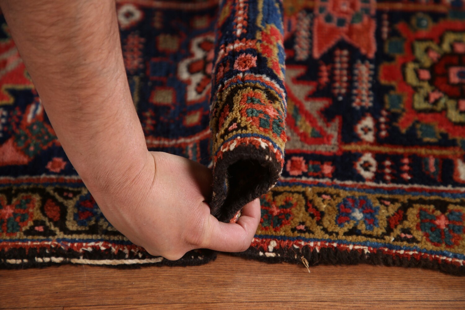 Vegetable Dye Heriz Serapi Antique Persian Rug 9x12