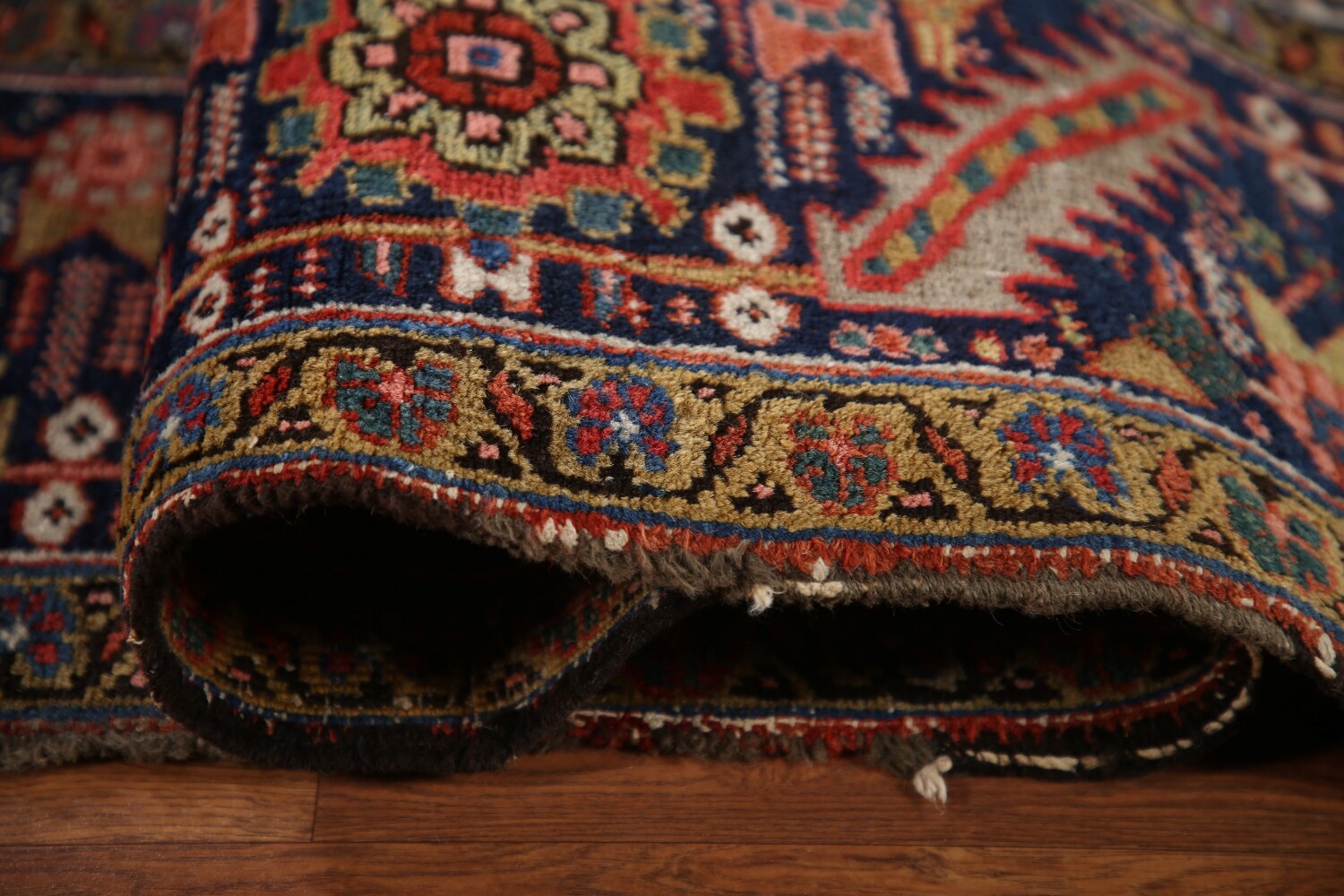 Vegetable Dye Heriz Serapi Antique Persian Rug 9x12