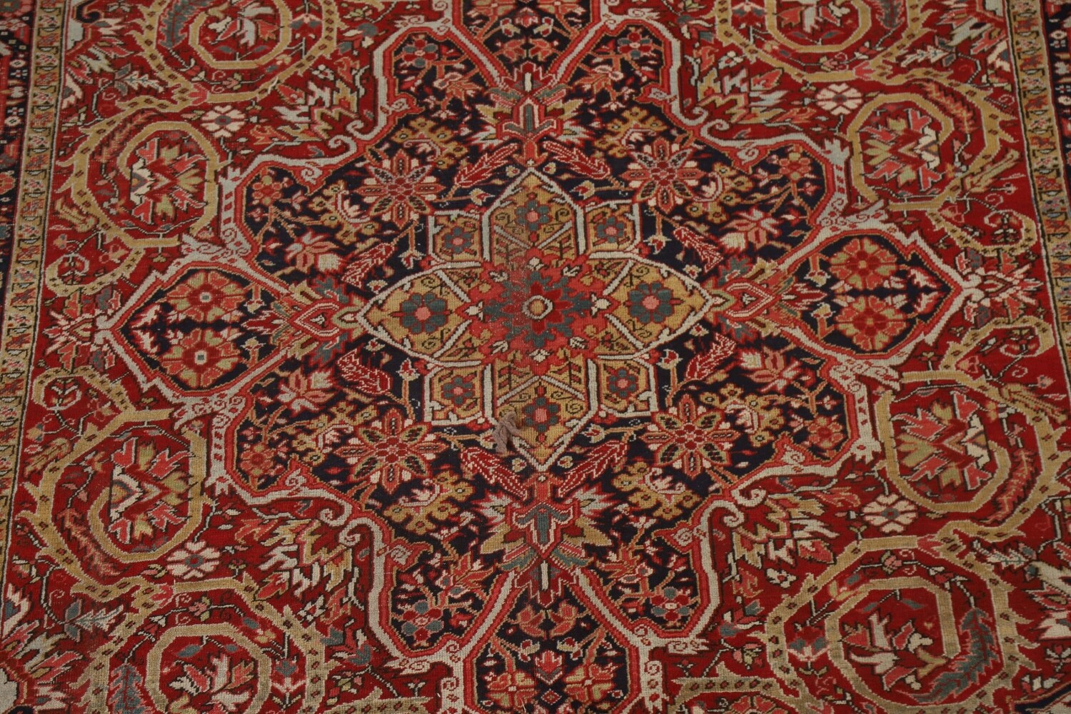 Pre-1900 Vegetable Dye Heriz Serapi Persian Area Rug 8x13