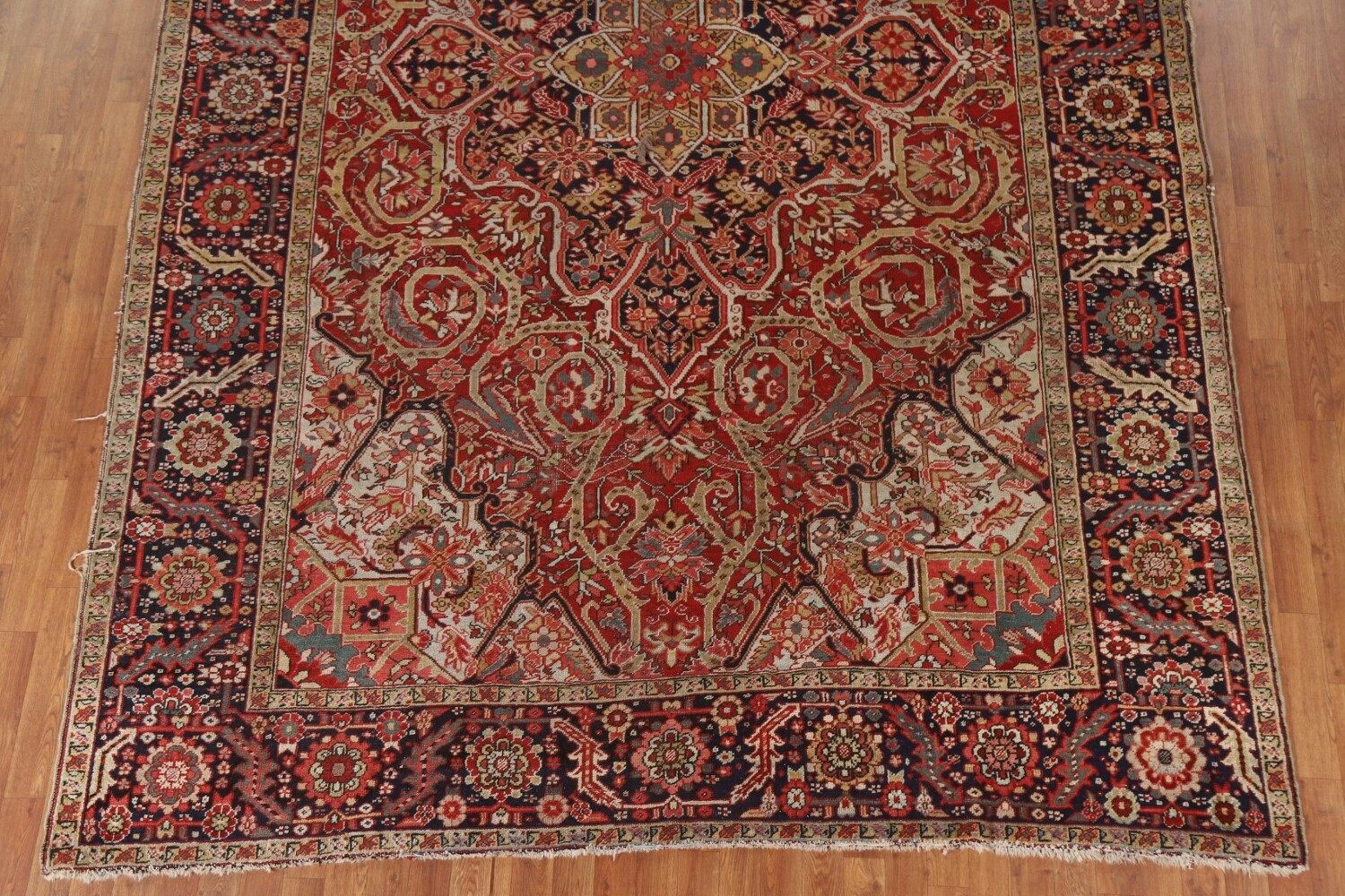 Pre-1900 Vegetable Dye Heriz Serapi Persian Area Rug 8x13
