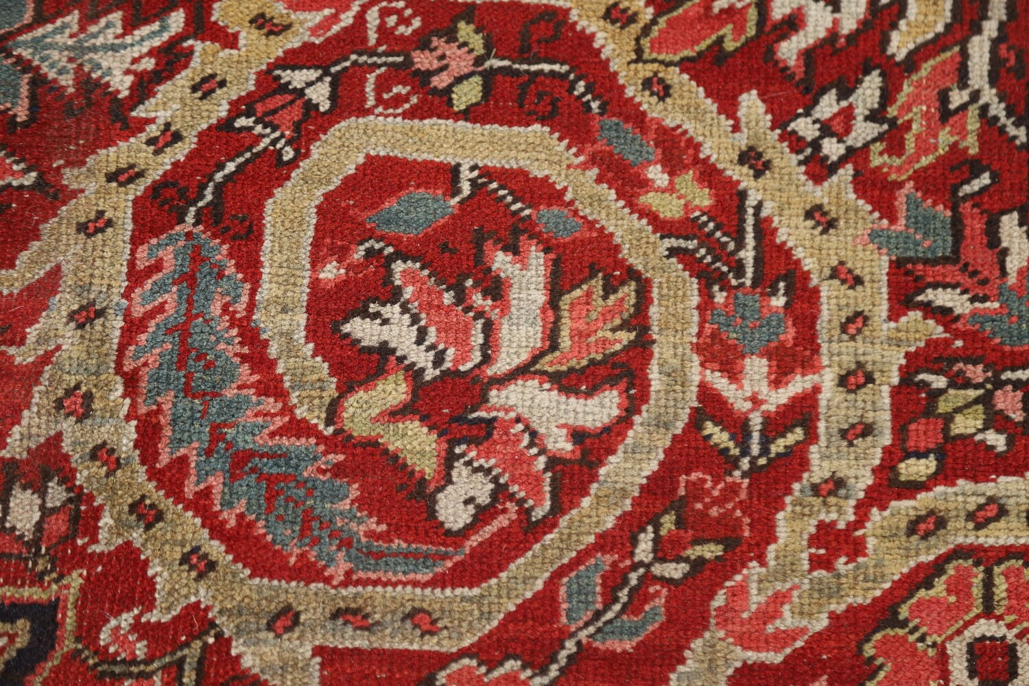 Pre-1900 Vegetable Dye Heriz Serapi Persian Area Rug 8x13