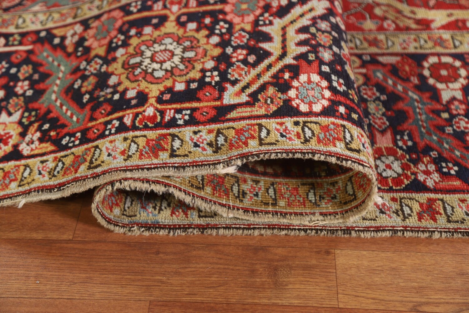 Pre-1900 Vegetable Dye Heriz Serapi Persian Area Rug 8x13