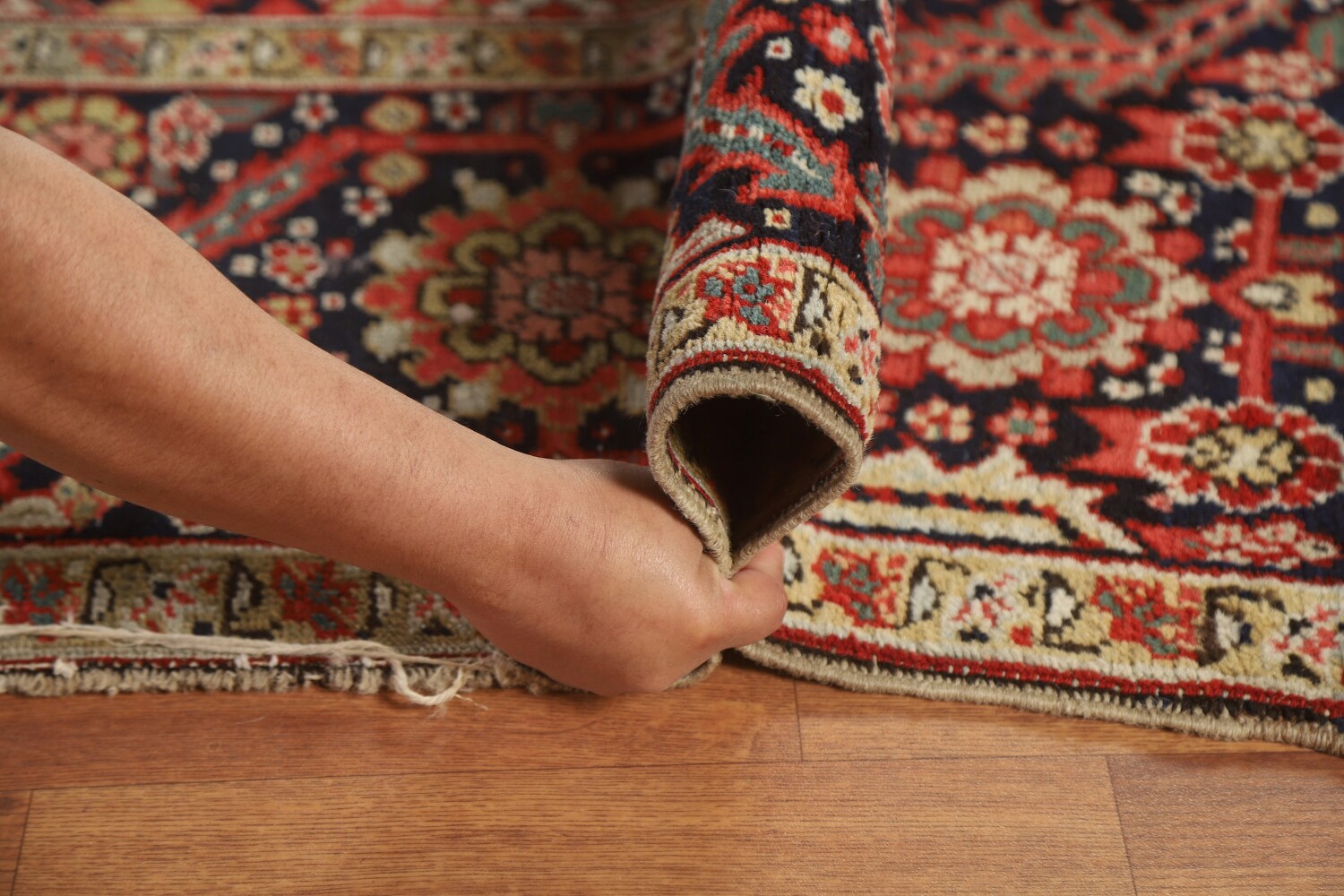 Pre-1900 Vegetable Dye Heriz Serapi Persian Area Rug 8x13