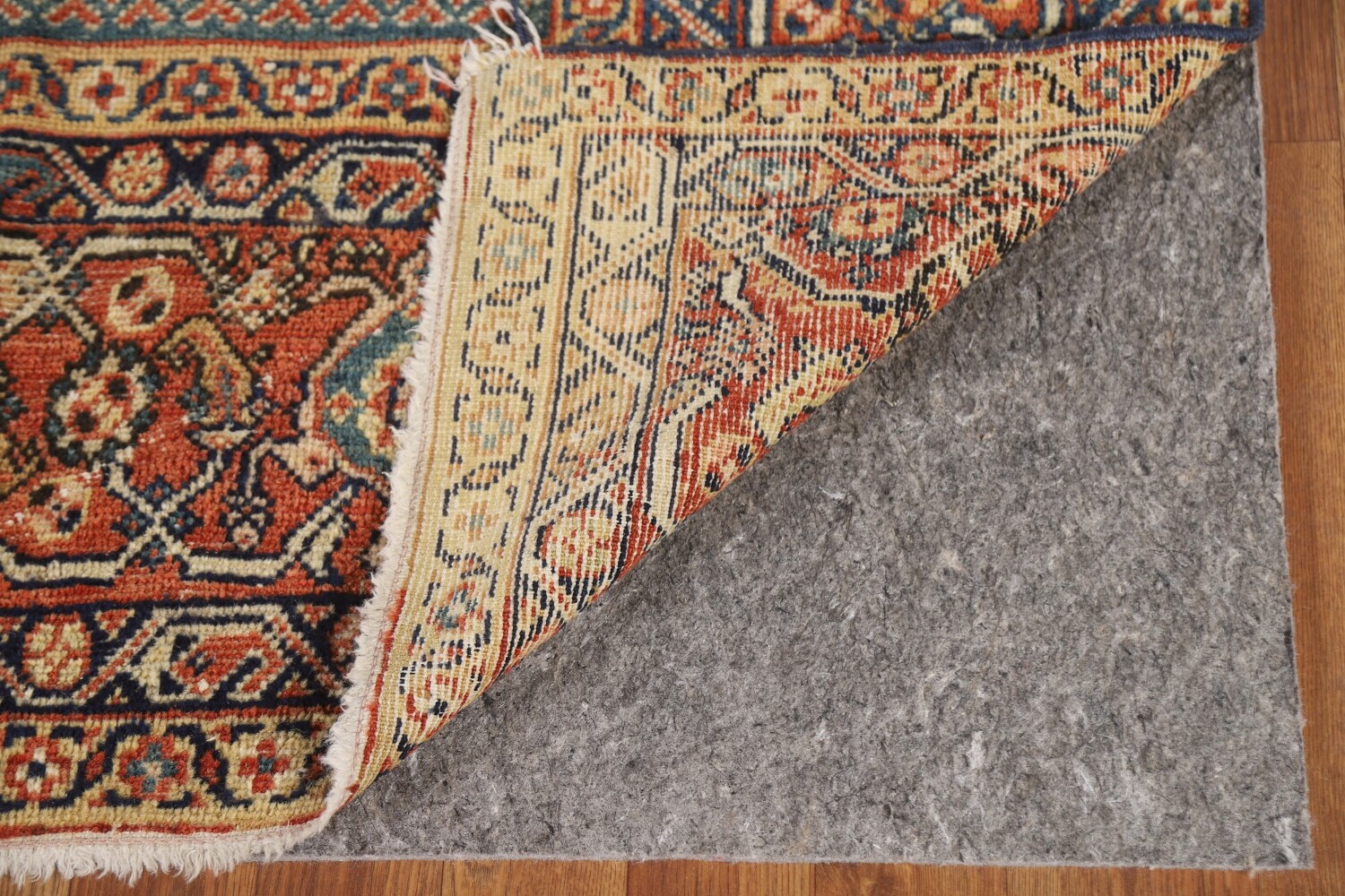 Pre-1900 Antique Mahal Vegetable Dye Persian Area Rug 9x13