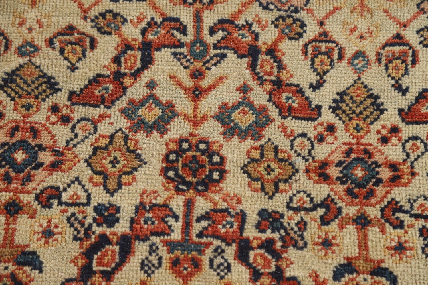 Pre-1900 Antique Mahal Vegetable Dye Persian Area Rug 9x13